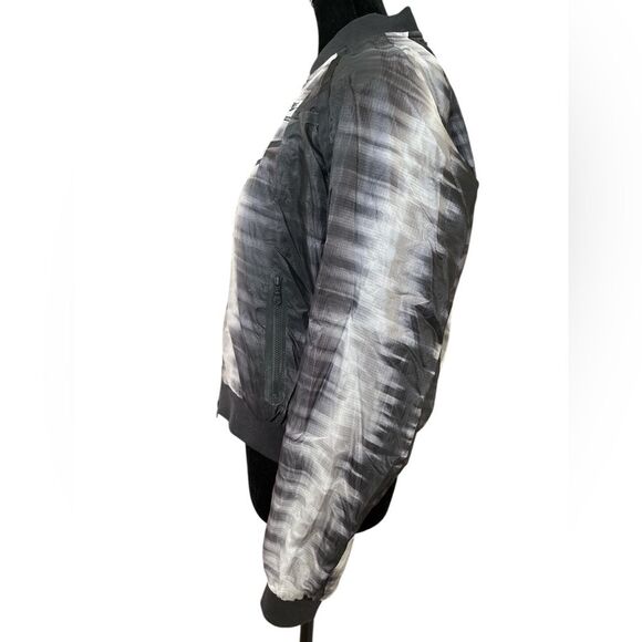 Nike Tie Dye Bomber Jacket Size Small Black and White Neutral Lightweight Coat - Picture 4 of 12